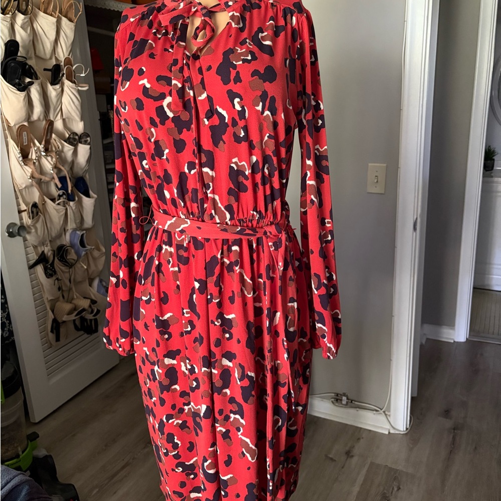 🔥❤️Stylish Red Patterned Dress